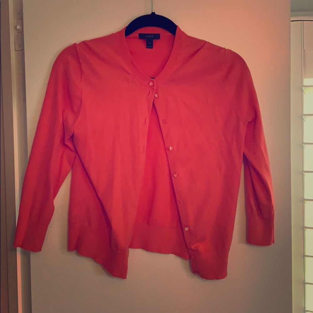 Coral J. Crew cardigan